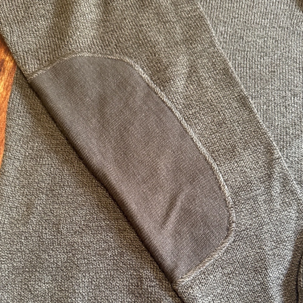 Scandia Woods Mens XL Brown Marled Henley Sweater Elbow Patches MSW-944 - Picture 6 of 11
